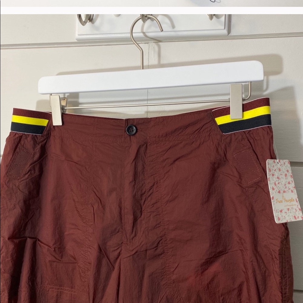 Free People Rust Copper Ripple Sport Jogger Athletic Crop Pants - Picture 4 of 12